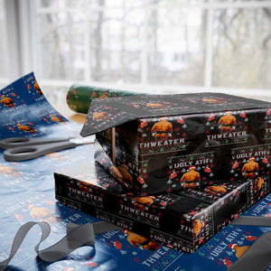 Funny Christmas Wrapping Paper Roll Merry Chrithmith Ugly Ath Thweater Tyson TS10 Black Print Your Wear
