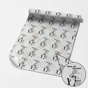 Funny Chubby Cat Tennis Wrapping Paper Roll Game Set And Meow TS12 Christmas Plaid Print Your Wear