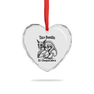 Funny Chupacabra Taco Bandito Heart Crystal Glass Ornament Gift For Mexican Food Fan TS12 Print Your Wear