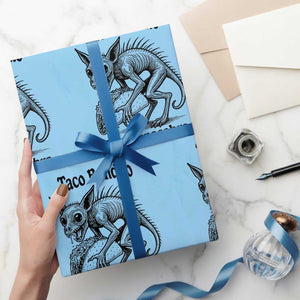 Funny Chupacabra Taco Bandito Wrapping Paper Roll Gift For Mexican Food Fan TS12 Light Blue Print Your Wear