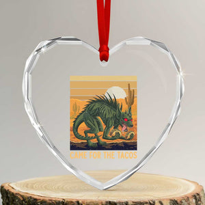 Funny Chupacabra Taco Lover Heart Crystal Glass Ornament Came For The Tacos TS12 Transparent Glass 3'' Heart Print Your Wear
