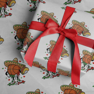 Funny Cinco De Mayo Basketball Wrapping Paper Roll Mexican Fiesta Party TS12 White Print Your Wear