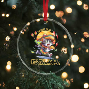 Funny Cinco De Mayo Cat Crystal Glass Ornament Just Here For The Tacos And Margaritas TS12 Print Your Wear