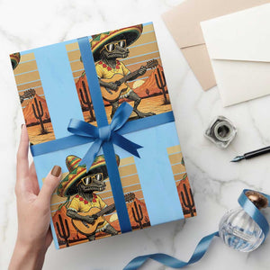 Funny Cinco De Mayo Chupacabra Wrapping Paper Roll Guitar Fiesta Gift TS12 Light Blue Print Your Wear