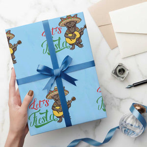 Funny Cinco De Mayo Chupacabra Wrapping Paper Roll Lets Fiesta TS12 Light Blue Print Your Wear