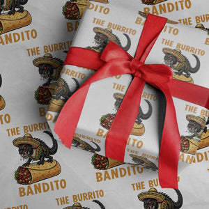 Funny Cinco De Mayo Chupacabra Wrapping Paper Roll The Burrito Bandito TS12 White Print Your Wear