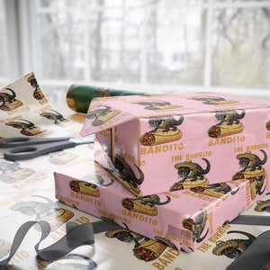 Funny Cinco De Mayo Chupacabra Wrapping Paper Roll The Burrito Bandito TS12 Light Pink Print Your Wear