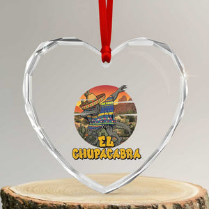 Funny Cinco De Mayo Cryptid Lover Gift Heart Crystal Glass Ornament El Squatcho Dabbing TS12 Transparent Glass 3'' Heart Print Your Wear