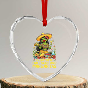Funny Cinco De Mayo Frog Heart Crystal Glass Ornament Just Here For Tacos And Margaritas TS12 Transparent Glass 3'' Heart Print Your Wear