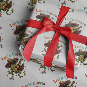 Funny Cinco De Mayo Frog Playing Guitar Wrapping Paper Roll Lets Fiesta TS12 White Print Your Wear