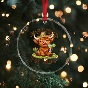 Funny Cinco De Mayo Highland Cow Crystal Glass Ornament Margaritas Por Favor TS12 Print Your Wear