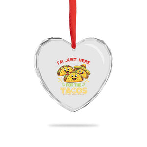 Funny Cinco De Mayo Just Here For The Tacos Heart Crystal Glass Ornament Taco Lover Gift TS12 Print Your Wear