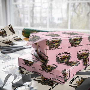 Funny Cinco De Mayo Mothman Wrapping Paper Roll I Wanna Stuff Her Taco TS12 Light Pink Print Your Wear