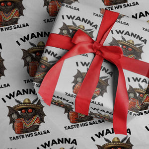 Funny Cinco De Mayo Mothman Wrapping Paper Roll I Wanna Taste His Salsa TS12 White Print Your Wear