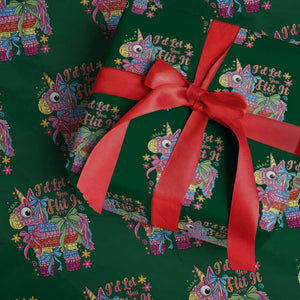 Funny Cinco De Mayo Pinata Wrapping Paper Roll Id Let You Hit It TS12 Green Print Your Wear