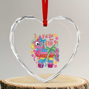 Funny Cinco De Mayo Pinata Heart Crystal Glass Ornament Id Let You Hit It TS12 Transparent Glass 3'' Heart Print Your Wear