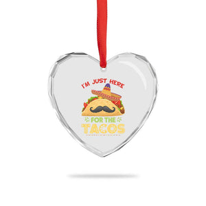 Funny Cinco De Mayo Taco Heart Crystal Glass Ornament Just Here For The Tacos TS12 Print Your Wear