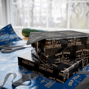 Funny Cold Milk On A Friday Night And A Onesie That Fits Just Right Wrapping Paper Roll TS11 Black Print Your Wear