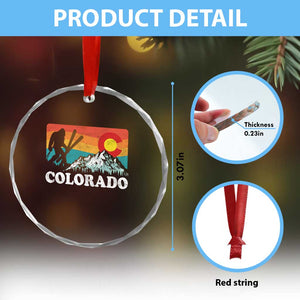 Funny Colorado Skiing Bigfoot Snow Mountain Winter Sport Crystal Glass Ornament TS11 Print Your Wear