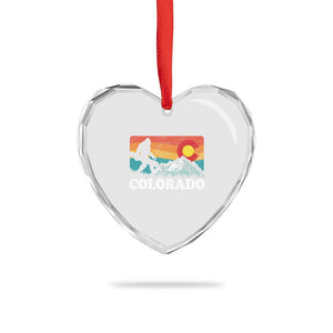 Funny Colorado Snowboarding Bigfoot Mountain Winter Sport Heart Crystal Glass Ornament TS11 Print Your Wear