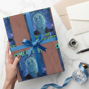Funny Come On Baby Turn The Lights Off Wrapping Paper Roll Dance Club Meme TS11 Mocha Print Your Wear