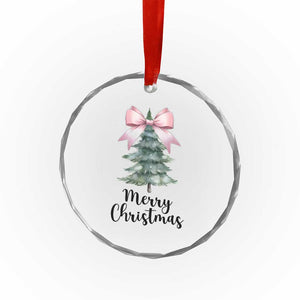 Funny Coquette Merry Xmas Crystal Glass Ornament Pink Bow Xmas Tree TS11 Print Your Wear