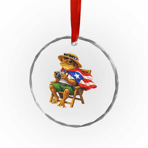 Funny Coqui Frog Puerto Rico Flag Crystal Glass Ornament Puerto Rican Taino Boricua Hispanic TS10 Print Your Wear