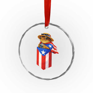 Funny Coqui Frog Puerto Rico Flag Crystal Glass Ornament Puerto Rican Taino Buricua Borinquen TS10 Print Your Wear