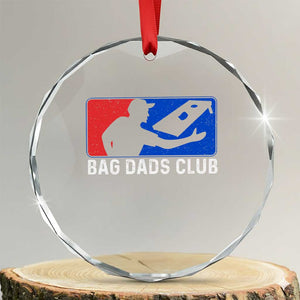 Funny Cornhole Bag Dads Club Crystal Glass Ornament TS10 Transparent Glass 3'' Circle Print Your Wear