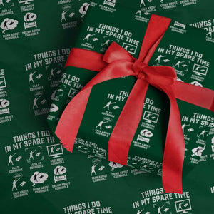 Funny Cornhole Lover Wrapping Paper Roll Things I Do In My Spare Time Bean Bag Toss Game TS10 Green Print Your Wear