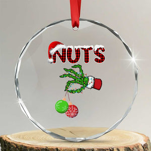 Funny Couples Christmas Crystal Glass Ornament Chest And Nuts Matching Holiday Skeleton Hand TS10 Transparent Glass 3'' Circle Print Your Wear