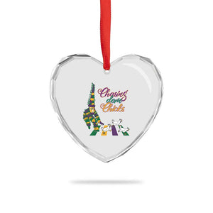 Funny Courir De Mardi Gras Heart Crystal Glass Ornament Chasing Dem Chicks Carnival TS11 Print Your Wear