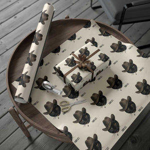 Funny Cowboy Cat Smoking Anti ICE Protest Meme Wrapping Paper Roll TS14 Beige Print Your Wear