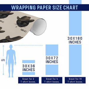 Funny Cowboy Cat Smoking Anti ICE Protest Meme Wrapping Paper Roll TS14 Print Your Wear