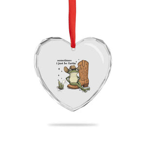 Funny Cowboy Frog Heart Crystal Glass Ornament Sometimes I Just Be Fartin TS14 Print Your Wear