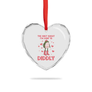 Funny Cowboy Frog Heart Crystal Glass Ornament The Only Squat I'm Doin' Is Diddly TS14 Print Your Wear