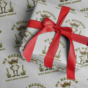 Funny Cowboy Frog Meme Wrapping Paper Roll My Heebies Have Been Jeebied TS14 White Print Your Wear