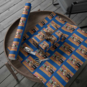 Funny Coyote Playing Basketball Wrapping Paper Roll Hoops Fan Gift