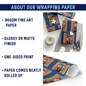 Funny Coyote Playing Basketball Wrapping Paper Roll Hoops Fan Gift