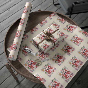 Funny Crab Tropical Summer Vacation Gift Wrapping Paper Roll Striped Summer Beach Vibes TS12 Beige Print Your Wear
