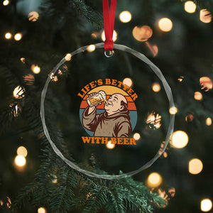 Funny Craft Beer Drinker Monks Crystal Glass Ornament Lifes Better With Beer