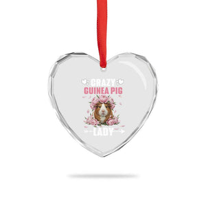 Funny Crazy Guinea Pig Lady Heart Crystal Glass Ornament Cavy Mom Gift TS12 Print Your Wear