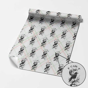 Funny Crow F Caw F Wrapping Paper Roll Gothic Raven and Moon TS02 Christmas Plaid Print Your Wear