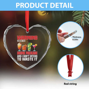 Funny Cruise Ship Heart Crystal Glass Ornament Warning I Bought The Drink Package TS14 Print Your Wear