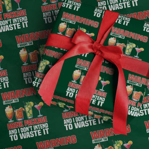 Funny Cruise Ship Wrapping Paper Roll Warning I Bought The Drink Package TS14 Green Print Your Wear