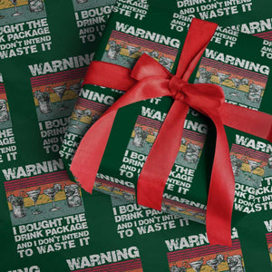 Funny Cruise Wrapping Paper Roll Warning I Bought The Drink Package Retro Vintage TS10 Green Print Your Wear