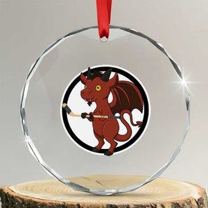 Funny Cryptid Sports Gift Crystal Glass Ornament Jersey Devil Playing Ice Hockey TS12 Transparent Glass 3'' Circle Print Your Wear