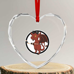 Funny Cryptid Sports Gift Heart Crystal Glass Ornament Jersey Devil Playing Ice Hockey TS12 Transparent Glass 3'' Heart Print Your Wear