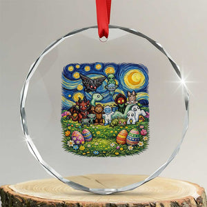 Funny Cryptid Starry Night Easter Crystal Glass Ornament Monster Lover Gift TS12 Transparent Glass 3'' Circle Print Your Wear