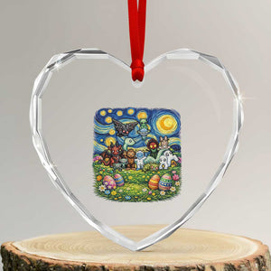 Funny Cryptid Starry Night Easter Heart Crystal Glass Ornament Monster Lover Gift TS12 Transparent Glass 3'' Heart Print Your Wear